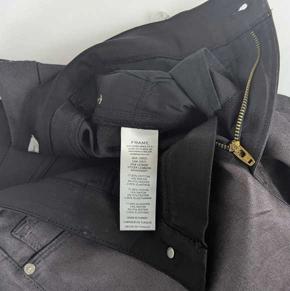 FRAME Le Crop Mini Boot Cut Jeans Coated Stretch Denim Midrise Mahogany 31 NWT - Picture 9 of 16